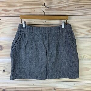 Free People Mini Skirt Womens 6 Herringbone Twee Preppy‎
